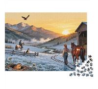 Le Chuchoteur Montana Sunrise Puzzle en Bois Imperméable Puzzles De 1000 Pièces pour Adultes Défi Et Casse-tête Jeux De Stimulants