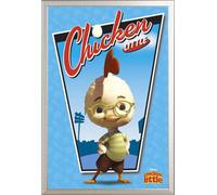 Le ciel et la poule - Poster - Chicken Little + cadre interchangeable, Shinsuke® Maxi aluminium argenté, vitre acrylique