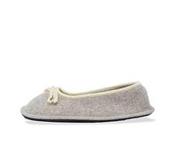 Le Clare Alice Dublin Pantoufle d'hiver femme modèle ballerine en laine cuite, beige, 39 EU