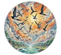 Le Cloud de Rupture Rapide s 1000 Pièces Puzzle Art Puzzles Ronds pour Adultes Et Enfants Encastrement Parfait Jeu D'Intelligence De l'art De La DécoRat ION Moderne 1000pcs (67.5x67.5cm)