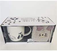 Collectif – Le club des chats paresseux – Coffret Marabout: mug porcelaine & chaussettes T.U.