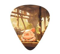 Le cochon dort - Médiators de guitare de tailles fines, moyennes et épaisses - 12 pièces - Convient pour guitare électrique et divers instruments