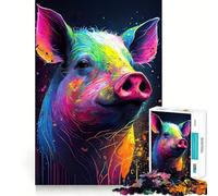 Le Cochon Qui couine Puzzle de 1000 pièces pour Adolescents Jeu de réflexion et d'évasion apaisant Cadeau attentionné 38x26cm