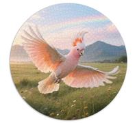 Le Cockatoo du Major MitchellPuzzle Rond 1000 Pièces pour Familles Pensée Logique Créativité Jeunesoiseau Temps en Famille Salon Décoration 1000pcs (67.5x67.5cm)
