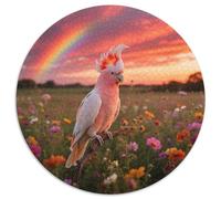 Le Cockatoo du Major MitchellPuzzle Rond 1000 Pièces pour Les Fans De Puzzles Difficulté Moyenne Patience Artisanatoiseau Fête Anniversaire Surprise 1000pcs (67.5x67.5cm)