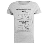 Le Code Ne Fonctionne Pas Pourquoi Gris À Manches Courtes pour Femmes Grey Women Tee Short Sleeve T-Shirt