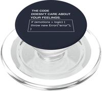 Le Code ne se Soucie Pas de Votre Humour Programmeur de Sentiments PopSockets PopGrip pour MagSafe