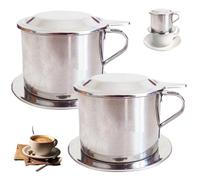 Le coffre à café vietnamien 2pcs ensemble Ensemble de dripper à café en acier inoxydable comprend un couvercle, un plateau, un filtre, une cafetière vietnamienne avec poignée, une cafetière à goutt