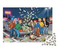 Le Coffre de Voiture Classique révèle Puzzle en Bois Imperméable Puzzles De 1000 Pièces pour Adultes Cadeaux Défi Et Casse-tête De Décoration pour La Maison