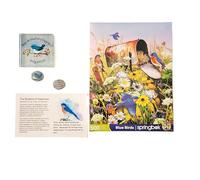 Le coffret cadeau de condoléances Bluebird of Happiness comprend un puzzle oiseau bleu, un bloc de verre de 10,2 cm, des jetons de poche de 3,8 cm et une carte de message (confort pour le deuil, la