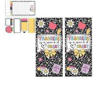 Le coffret cadeau ultime de papeterie d'appréciation des enseignants, carnet de notes et organiseur de bureau personnalisé, ensemble d'onglets pour cadeaux au bureau, à la maison, cadeaux (2pcs)