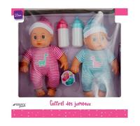 Le Coffret Des Jumeaux - 2 Jumeaux Avec Leur Biberon De Lait