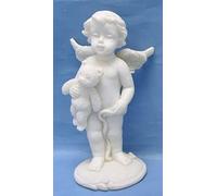 Le coin cadeaux Figurine Chérubin, Ange avec Petit Ours, 8cm Statue Statuette Mariage baptême Noël déco