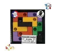 Le coïncidix master est un casse-tête qui se compose de 39 défis où il vous faudra faire coïncider les 9 figures en L et en Z avec les visages des cartes.