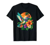 Le Colibri Tourne brusquement à côté d'une grappe de Fleurs Sauvages T-Shirt