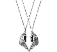 Le collier de couple d'ailes de diable et d'ange attire un couple d'amoureux pendentif minimaliste collier de conception de niche