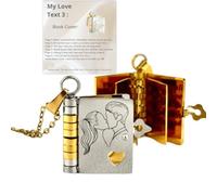 Le collier livre « Je t'aime » est un collier réglable en argent gravé de 6 pages d'informations, idéal pour les femmes.