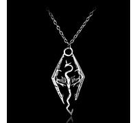 Le Collier Pendentif Dinosaure Skyrim Elder Scrolls Dragon pendentifs Collier Vintage pour Hommes/Femmes Bijoux