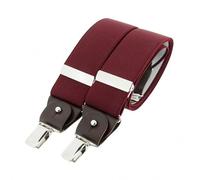 Le Colonel - Bretelles larges bordeaux cuir chocolat - Made in Belgium