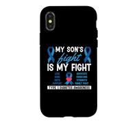 Le Combat de Mon Fils est Mon Combat Mois de Sensibilisation au diabète de Type 1 Coque pour iPhone X/XS