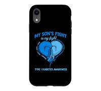 Le Combat de Mon Fils est Mon Combat Mois de Sensibilisation au diabète de Type 1 Coque pour iPhone XR