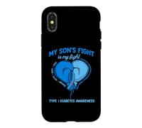 Le Combat de Mon Fils est Mon Combat Mois de Sensibilisation au diabète de Type 1 Coque pour iPhone X/XS