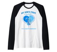Le Combat de Mon Fils est Mon Combat Mois de Sensibilisation au diabète de Type 1 Manche Raglan