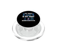 Le Combat de Mon Fils est Mon Combat Mois de Sensibilisation au diabète de Type 1 PopSockets PopGrip pour MagSafe