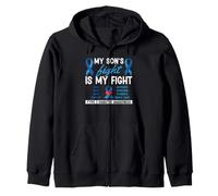 Le Combat de Mon Fils est Mon Combat Mois de Sensibilisation au diabète de Type 1 Sweat à Capuche