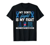 Le Combat de Mon Fils est Mon Combat Mois de Sensibilisation au diabète de Type 1 T-Shirt Graphique avec Valeur