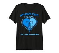 Le Combat de Mon Fils est Mon Combat Mois de Sensibilisation au diabète de Type 1 T-Shirt Haut de Gamme