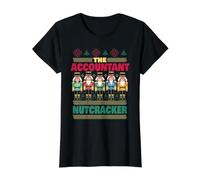 Le Comptable Casse-Noisettes, Un Comptable de Noël Amusant T-Shirt Graphique avec Valeur, Femme, Noir, L
