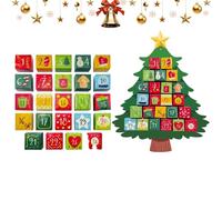 Le compte à rebours pour Noël, 24 jours avec décorations de l'Avent, décorations de Noël faites à la main, pour fêtes d'hiver pour la maison et les fenêtres de voiture