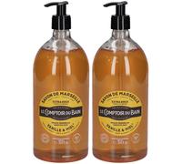 LE COMPTOIR DU BAIN Savon de marseille corps & mains - Vanille Miel Liquide 2x1000 ml