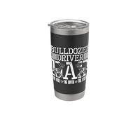 Le conducteur de bulldozer Papa The Idol Constructions Le conducteur de bulldozer Gobelet isotherme en acier inoxydable double paroi