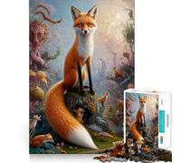 Le Conte d'un Renard Fantastique Puzzle de 1000 pièces pour Adolescents Jeu de logique et de réflexion Amusant et apaisant Bords Lisses Cadeau d'anniversaire 38x52cm