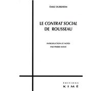 Le Contrat Social de Rousseau - Emile Durkheim - Kime - broché - Essai