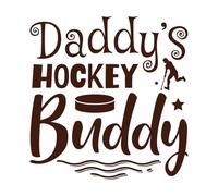 le copain de hockey de papa Décorations murales en vinyle 54.6x56.4cm Fourni avec un kit de film de transfert Café