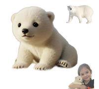 Le Copain Polaire - La Peluche Qui Vous apaise en Quelques Secondes. Peluche Ours Polaire Ultra Douce pour Un Soutien émotionnel. Peluches Ours Blanc réaliste et Interactive Qui imite