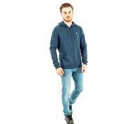 Le Coq Sportif - ESS FZ Hoody N°3 Homme - Sweatshirt à Capuche Zippée en Molleton Double Face Coton Polyester - Confort Sport et Quotidien - Taille S - Bleu Dress Blues