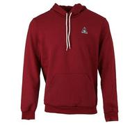 Le Coq Sportif Sweat à capuche ESS Hoody N°1 – Double-face coton/polyester, poche kangourou – Rouge