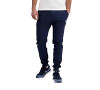Le Coq Sportif - ESS Pant Slim N°2 M - Pantalon Double Face Coton Polyester Coupe Ajustée Homme Ceinture Élastiquée Cordon Serrage - Taille L - Bleu Dress Blues