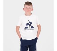 Le Coq Sportif - ESS Tee SS N°1 Enfant - Tee-Shirt Manches Courtes Jersey 100% Coton 140g Coupe Classique - Gros Logo Sérigraphié Encre Gonflante - Taille 14 Ans - White Light