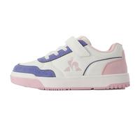 Le Coq Sportif - LCS Court Breaker Girl PS - Chaussure Junior Cuir Synthétique Velcro Lacets Élastiques Semelle Souple Usage Quotidien - Taille 32 - Optical White