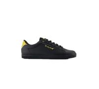 Le Coq Sportif - Lucie - Baskets Basses Femme Cuir Textile Caoutchouc Semelle Adhérente pour Usage Urbain Confort Quotidien Design Contemporain - Taille 36 - Noir et Détails Gold