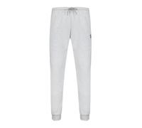 Le Coq Sportif - Pantalon Homme ESS Pant Regular N°2 M - Coupe Classique Double Face Coton Polyester - Ceinture Élastiquée Cordon - Taille L - Gris Chiné Clair