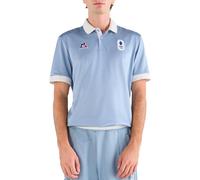 Le Coq Sportif - Polo en polyester et coton - Polo SS N°1 M Ashley Blue pour Homme en Coton - Taille XXL - Bleu Bleu XXL