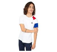 Le Coq Sportif - Tee-Shirt Unisexe Bat N°1 - Manches Courtes Raglan Jersey Coton Doux - Coupe Classique Tricolore - pour Homme et Femme - Taille M - Rouge