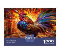 Le coqCasse-tête 1000 Pièces avec Découpe Précise, Jeu De Puzzles en Lot Rainbow biteactivité Zen pour La Décoration De Bureau, Idée Cadeau Anniversaire 38x26cm/1000pcs