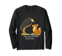 Le Corbeau et la Fable d'Ésope du Renard sur la flatterie et la ruse Manche Longue